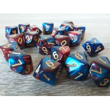 10 - sided dice (blue-red)