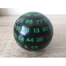 100 - sided dice (black, green number)