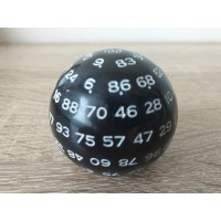100 - oldalú kocka (fekete, fehér számos)