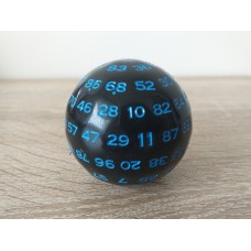 100 - sided dice (black, blue number)
