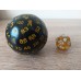 100-sided dice (black, yellow number)