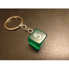 Kulcstartó - zöld 6-oldalú kockával